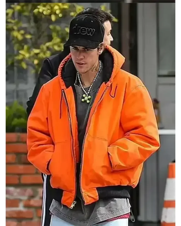 Orange Justin Bieber Hooded Jacket