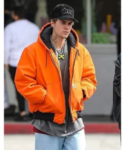 Orange Justin Bieber Hooded Jacket