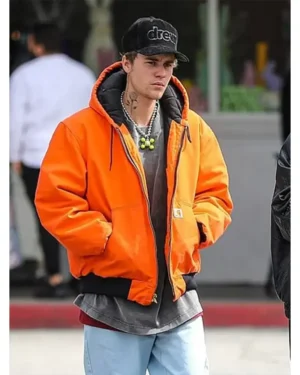Orange Justin Bieber Hooded Jacket