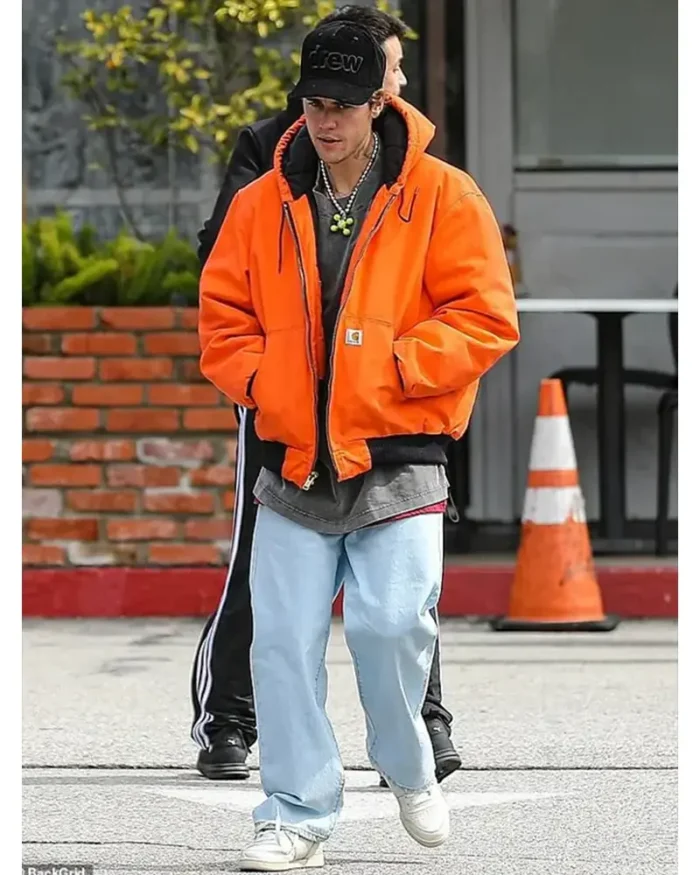 Orange Justin Bieber Hooded Jacket3