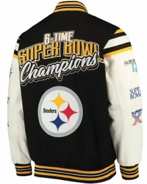 Pittsburgh Steelers Letterman Varsity Jacket Back