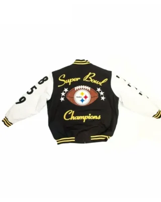 Pittsburgh Steelers Letterman Varsity Jacket Back V2