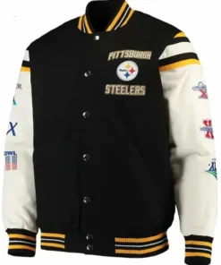 Pittsburgh Steelers Letterman Varsity Jacket Front