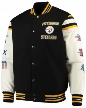 Pittsburgh Steelers Letterman Varsity Jacket Front