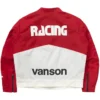 Red And White Supreme Vanson Leathers Cordura Jacket Back