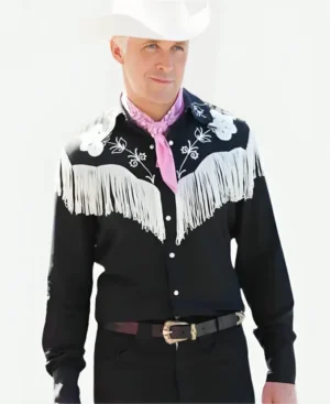Ryan Gosling Barbie Movie 2023 Cowboy Ken Black Shirt