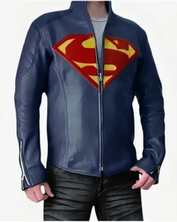 Superman Man Of Steel Blue Leather Jacket