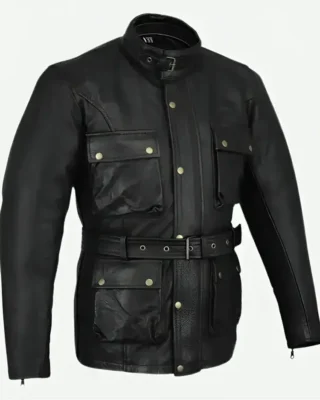 Trialmaster Black Leather Jacket