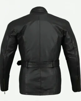 Trialmaster Black Leather Jacket Back