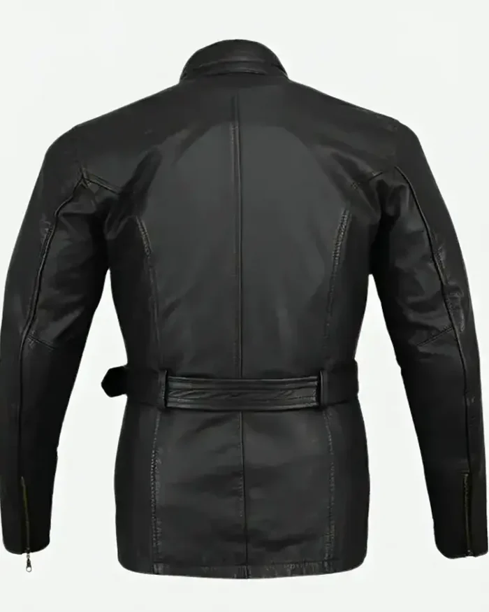 Trialmaster Black Leather Jacket Back