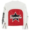 White Supreme Vanson Leather Star Jacket Back