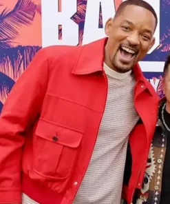 Will Smith Bad Boys Ride or Die 2024 Red Jacket Front