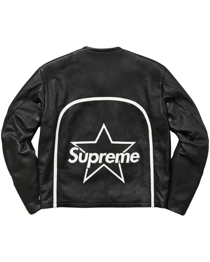 Black Supreme Vanson Leather Star Jacket Back