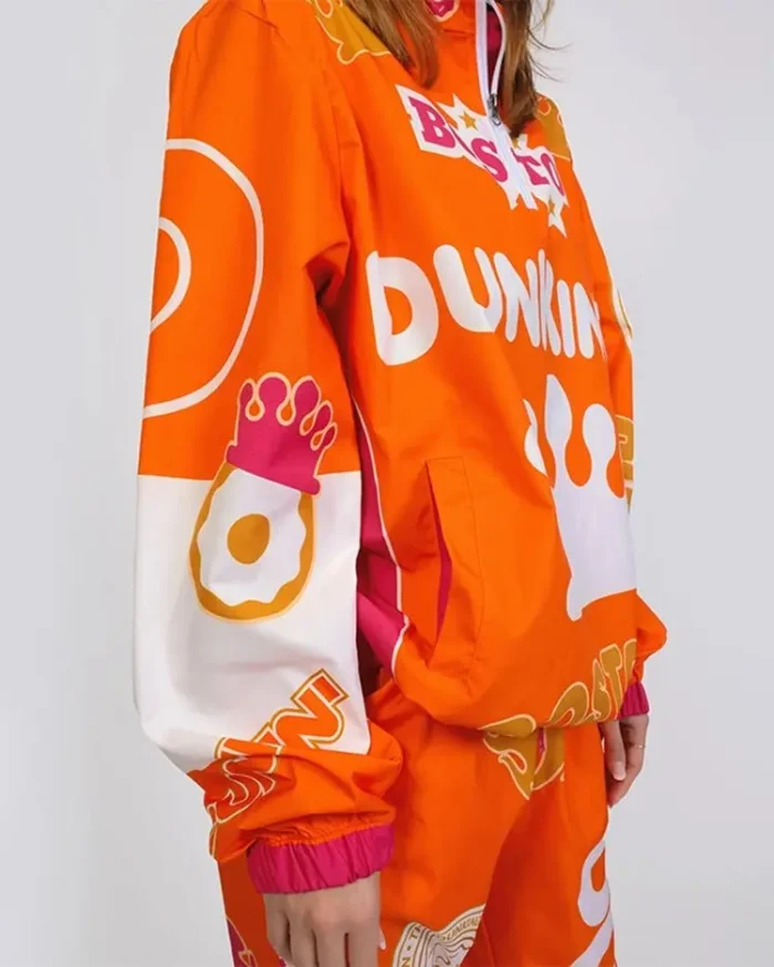 Dunkin Donuts Jacket Side Closeup