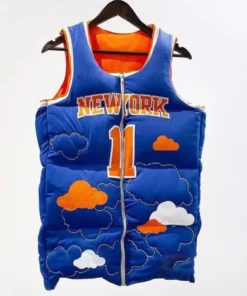 jalen brunson new york knicks puffer vest front