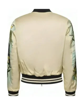 john legend embellished bird print bomber jacket back