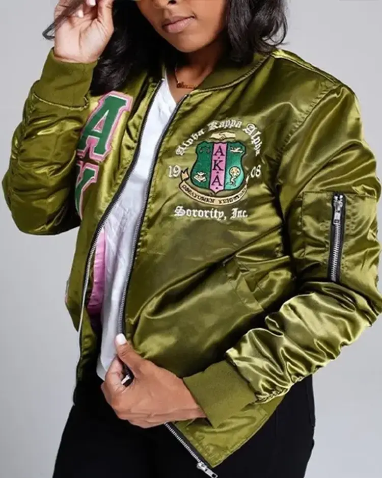 AKA Satin Bomber Jacket For Men And Women On Sale