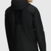 Black Hooded Stretch Rain Jacket Back