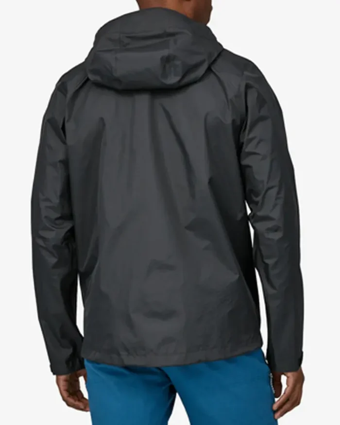 Black Water Repellent Rain Jacket Back