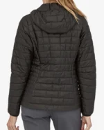 Black Insulated Hoody Puffer Jacket back
