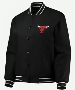 Chicago Bulls Poly Twill Black Jacket