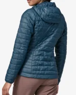 Dark Blue Insulated Hoody Puffer Jacket back