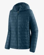 Dark blue Insulated Hoody Puffer Jacket front