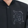 Detroit Tigers Black Varsity Jacket Front Logo Closeup