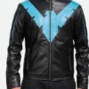 Dick Grayson Nightwing Leather Jacket Front Closure