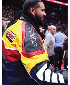 Drake Rotax Ski-doo Leather Jacket side and back look