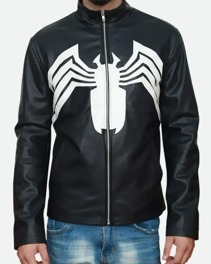 Eddie Brock Venom Leather Jacket Front Closure