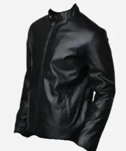 Eddie Munson Stranger Things Black Leather Jacket Side-Look