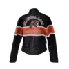 Famu Cropped Leather Racing Jacket_Back