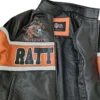 Famu Rattlers Cropped Leather Racing Jacket Chest Closeup