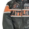 Famu Rattlers Cropped Leather Racing Jacket Front Right Side