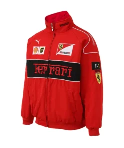 Ferrari Red Bomber Jacket side look
