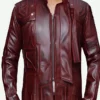 Guardians Of Galaxy 2 Star Lord Chris Pratt Leather Coat Front Closeup