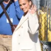 Jimmy Kimmel Live Jennifer Lopez Cream Trench Coat
