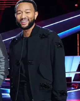 John Legend The Voice S25 Black Embellished jacket