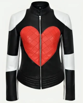 kylie minogue red heart quilted jacket front