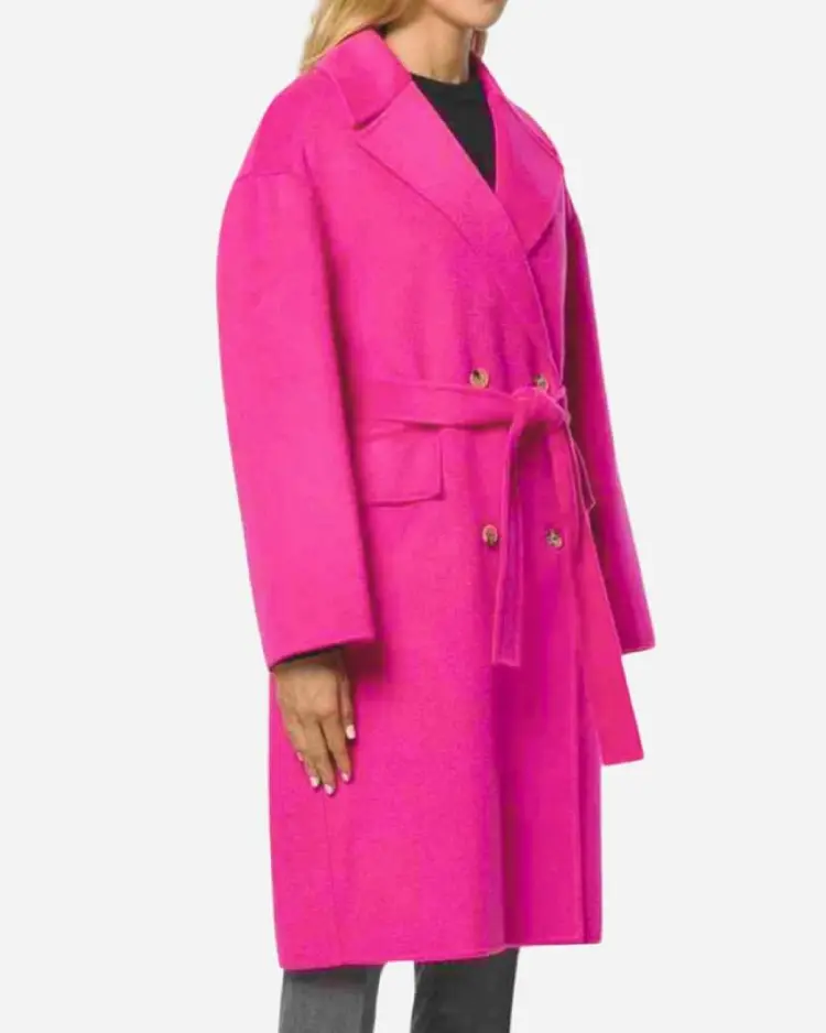 Lily Collins Emily In Paris Pink Coat For Women On Sale
