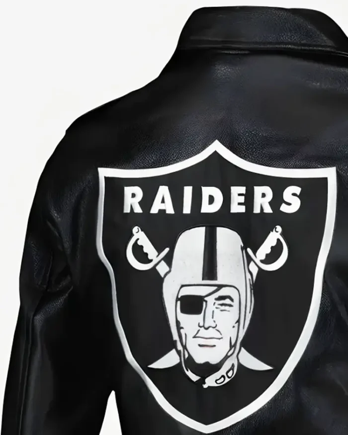 Nfl Las Vegas Raiders Leather Jacket Back Closure