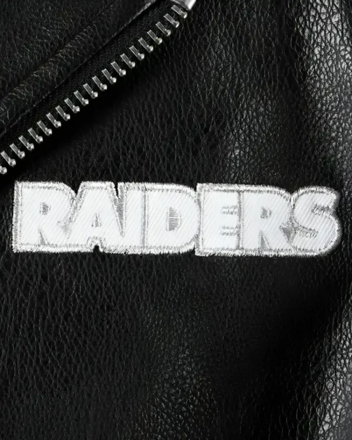 Nfl Las Vegas Raiders Leather Jacket Zip Closure