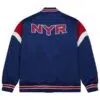 New York Rangers Blue Heavyweight Satin Bomber Jacket