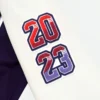 Ovo X Nfl Super Bowl Lviii Las Vegas Purple Letterman Varsity Jacket Detailing Image
