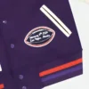 Ovo X Nfl Super Bowl Lviii Las Vegas Purple Letterman Varsity Jacket Pocket Side Detailing Image