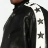 Odell Beckham Jr. Super Bowl Party Black Leather Jacket Close Up Image