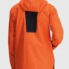Orange Hooded Stretch Rain Jacket Back