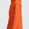 Orange Hooded Stretch Rain Jacket Side