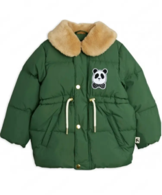 Panda Patch Green Puffer Jacket